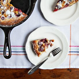 A warm cake filled with summer fruit--it doesn't get better than this!